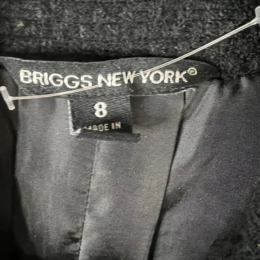 Briggs New York Peacoat Womens 8 Black Textured Acrylic Blend Button‎ Lined Warm